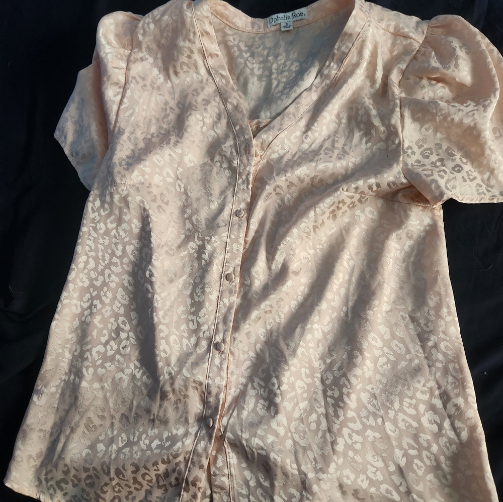 Ophelia Roe silky leopard print top
